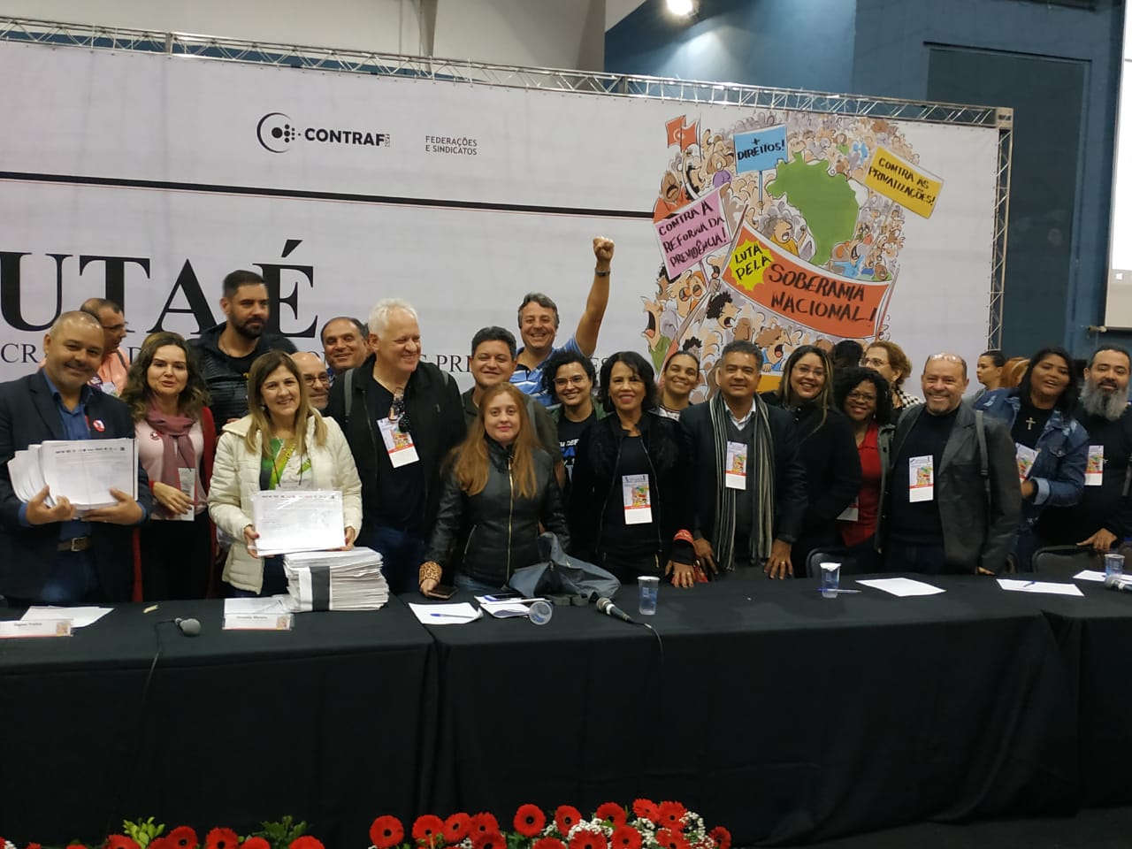 Entrega dos formulários do abaixo assinado contra a reforma da previdência com 60 mil assinaturas coletadas por sindicatos dos  bancários de todo o Brasil. 